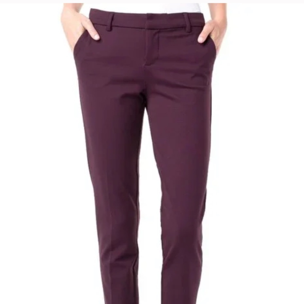 NWT Liverpool Kelsey Knit Ankle Length Trouser In Aubergine Size 6